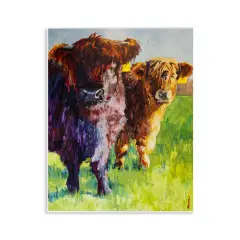 Stupell Industries Traditional Cattles Painting Wall Plaque Art Design by Mary Moores
