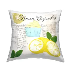Lemon Cupcake Recipe Design by Daniela Santiago Throw Pillow 