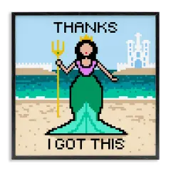 Stupell Industries I Got This Pixel Mermaid Framed Giclee Wall Art Design by Grace Popp