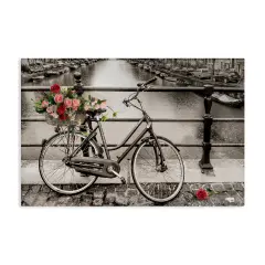 Stupell Industries Rose Filled Bike over Canal Canvas Wall Art Design by CAD Designs