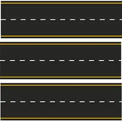 Yellow and White road roadway Edible Cake Topper