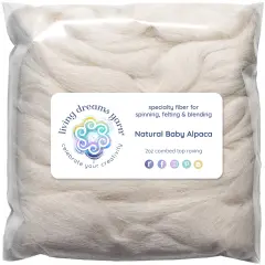 Baby Alpaca Fiber - Premium Quality, Luxuriously Soft, Natural Undyed, Combed Top Roving