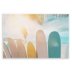 Stupell Industries Sunny Beach Surfboards Wall Plaque Art Design by Sisi and Seb