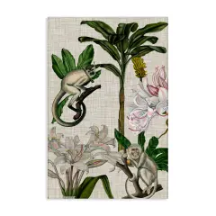 Stupell Industries Vintage Monkey & Plants Canvas Wall Art Design by Vision Studio