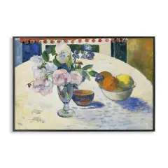 Stupell Industries Classic Gauguin Flowers & Fruit Bowl Framed Giclee Wall Art Design by one1000paintings