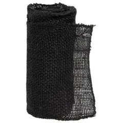 Jute Woven Burlap Ribbon Black