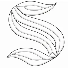 4-1/2" x 5-1/2" Exquisite Clear Glass Letter S Bevel Cluster BLS