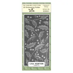Lisa Horton Crafts Embossing Folder-Holly And Berries