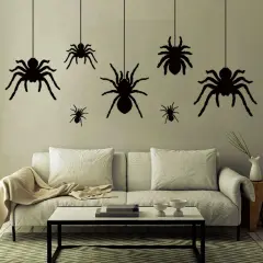 2 Sheet 51pcs Halloween Extra Large Scary Spider Wall Decal
