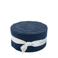 Confetti Cotton 2.5" Strip Roll (Jelly Roll / Rolie Polie) in Oxford Blue byfor Riley Blake (RP-120-OXFORD-40)