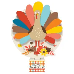 Happy Turkey Day Thanksgiving Table Centerpiece &ndash; 10 7/8&rdquo; Tall x 8 3/8&rdquo; Wide &ndash; Perfect for Classroom, Office, or Holiday Parties