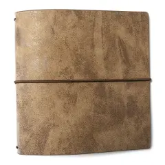 Elizabeth Craft Stonewashed Art Journal XL 5.5"X5.5"-Brown Square