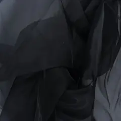 1 Yard Nylon Polyester Organza Solid Woven Fabric Sheer Lightweight 61/62" Width BLACK