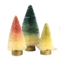 Bethany Lowe 6.0 Inch Mini Pastel Ombre Trees Set/3 Easter Decorative Tree Set , Spring Decor Soft Shades Spring Easter Multicolored