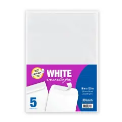 BAZIC Self-Seal White Envelope 9" x 12" (5/Pack)