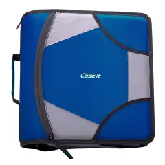 Case&middot;it Zipper Binder with 5 Tab Files, D-Ring, 4 Inches, Midnight Blue