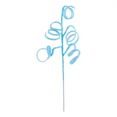 39" Iridescent Curly Hanging Spray: Soft Blue