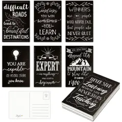 Motivational Postcards, 20 Designs (4 x 6 in, 40 Pack) Black
