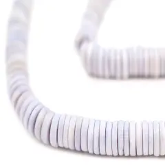 The Bead Chest Pastel Purple Bone Button Beads 6mm Nepal Disk Large Hole 24 Inch Strand