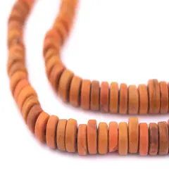The Bead Chest Rustic Orange Java Glass Button Beads (8mm)