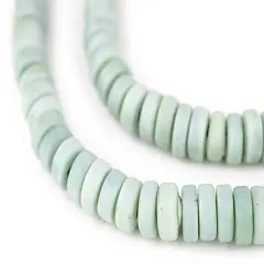The Bead Chest Pastel Green Java Glass Button Beads (8mm)