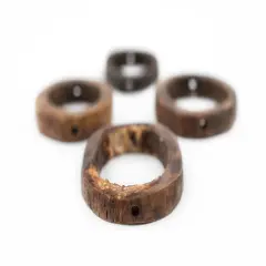 The Bead Chest Brown Camel Bone Ring Beads (Set of 4)