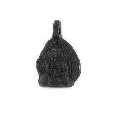 The Bead Chest Midnight Black Buddha Pendant (16x25mm)