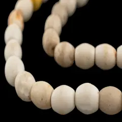 The Bead Chest Bohemian Colodonte Beads White 14mm Czechoslovakia Oval Glass 30 Inch Strand