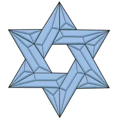 7" x 8" Colored Exquisite Glass Star of David Bevel Cluster COEC210