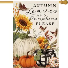 Fall Pumpkins House Flag - 28 x 40 Inch
