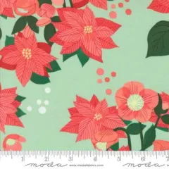 Poinsettia in Mint (37130 16) | Tiny Christmas | Lizzy House | Moda
