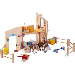 HABA Little Friends Happy Horse Riding Stable Multicolor