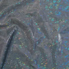 1 Yard Shatter Glass Hologram Stretch Nylon Spandex Fabric 4 Way 60" Width Charcoal