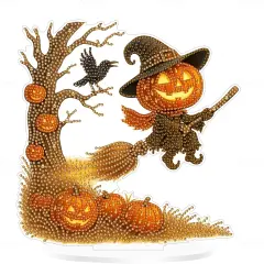 DIY Halloween Diamond Art Tabletop Kit - (Pumpkin and Scarecrow)