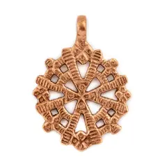 The Bead Chest Copper Radiating Coptic Cross Pendant (38x52mm)
