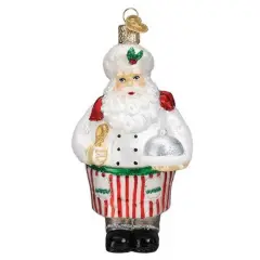 Old World Christmas 5.5 Inch Chef Santa Christmas Tree Ornament , Culinary Skills Multicolored