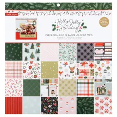 Crate Paper Holly Jolly Paper Pad 12"X12"-48 Sheets