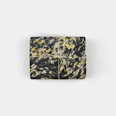 Gold and Black Wood Abstractions Gift Wrap