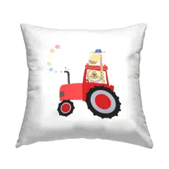 Animals in Red Tractor Design by Carla Daly Throw Pillow 