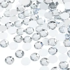 John Bead 8mm (SS39) Round Acrylic Flat Back Rhinestones, 1000pcs Crystal