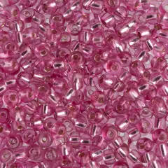 John Bead 6/0 Silver Lined Czech Glass Seed Beads, 100g Dyed Mauve