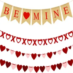 4Pcs Valentine's Day Decorations Set - Love Heart & XO Banners