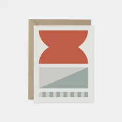 Terracotta & Blue Modern Geo Card