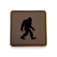 Coaster - Bigfoot Sasquatch - SET OF 2 - Leather or Stitched Cork Dark Brown/Black