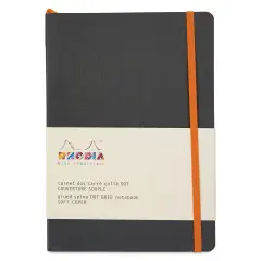 Rhodiarama Soft Cover Notebook - Dot Grid, Black, 5-3/10" x 8-7/10"