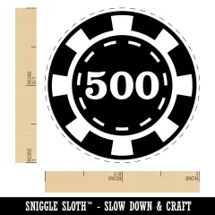 Poker Chip Blackjack Card Games Deck Texas Holdem Self-Inking Rubber Stamp Lime Green