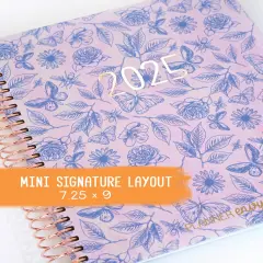 2025 Planner - Mini Signature Layout, Spiral Bound - "Butterfly Doodles" (#509)