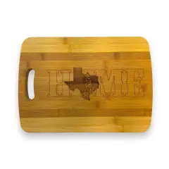 Texas Home with Bluebonnets - Cutting Board 14''x9.5''x.5'' Bamboo
