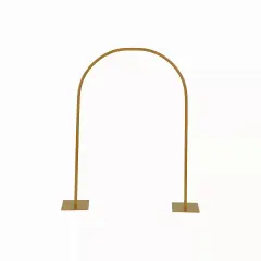 35" Gold Metal Floral Chiara Arch Table Centerpiece with Rounded Top Wedding