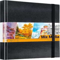 8.3"x8.3" Mixed Media Art Sketchbook, 120 lb/200 GSM Heavyweight Papers